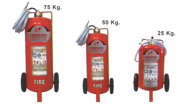 TROLLEY MOUNTED FIRE EXTINGUISHER B. C. TYPE